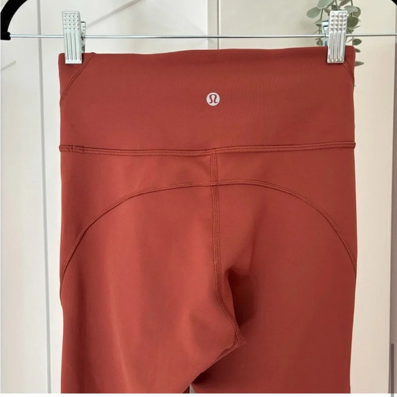 Lululemon Everlux Mesh High Rise Leggings 25" Tight Dark Terracotta Brown Size 4 - Picture 7 of 9